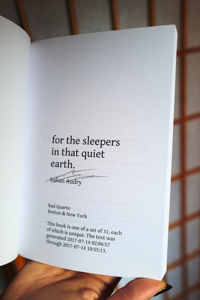 Title page of one of the for the sleepers ... books.